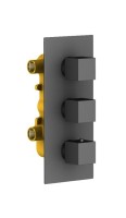 Душевая система Timo Tetra-Thermo SX-0199/03SM с термостатом Черный латунь встраиваемый