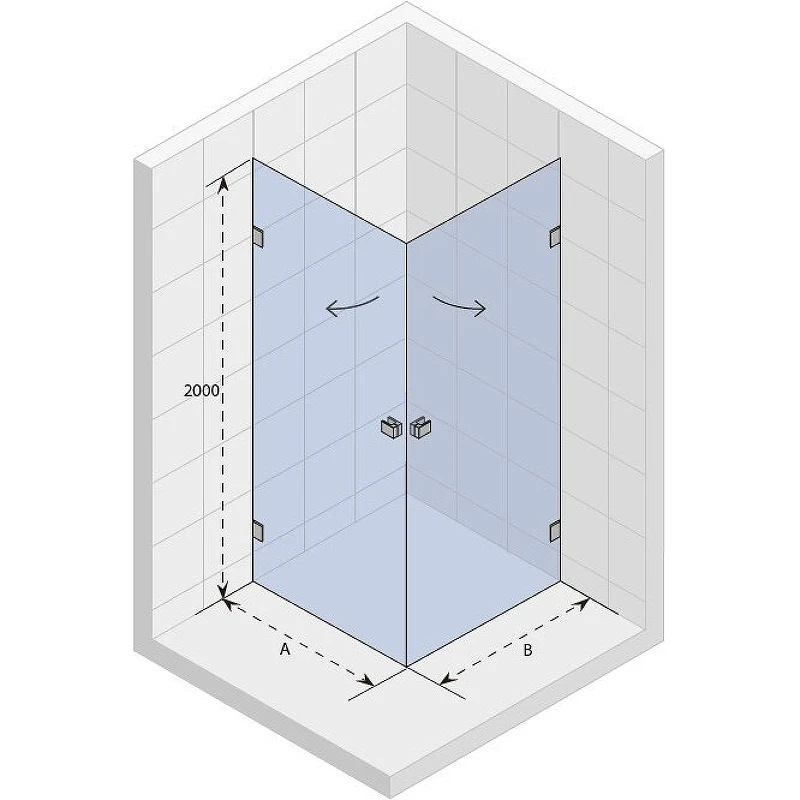 Душевой уголок Riho SZ Scandic NXT Х209 97х87 L/P G001105120 (GX12062C0) профиль Хром стекло прозрачное