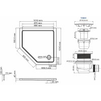 Акриловый поддон для душа WasserKRAFT Isen 101х101 26T38 Белый глянец