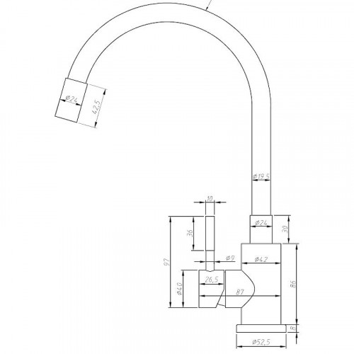 Смеситель для кухни ESKO Snake K44BTotal Черный матовый нержавеющая сталь