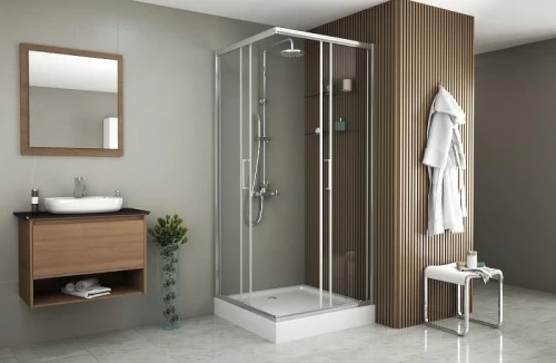 Душевой уголок Bravat Drop 90x90 BS090.2200A профиль Хром стекло прозрачное