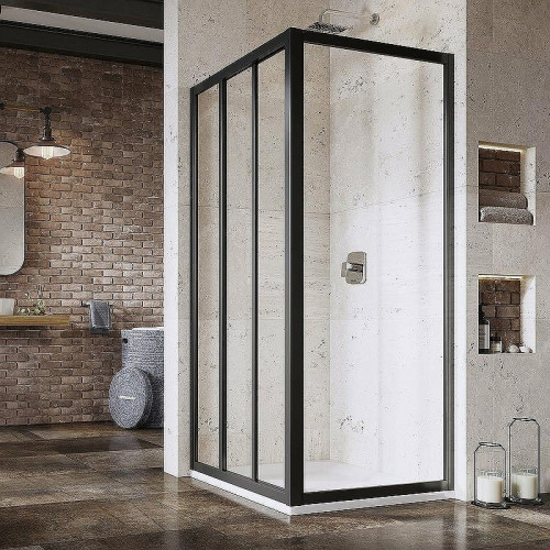 Душевая стенка Ravak Supernova APSS-75 940303R2Z1 профиль Черный стекло Transparent