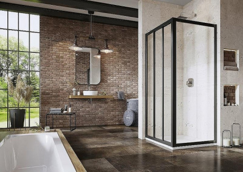 Душевая стенка Ravak Supernova APSS-75 940303R2Z1 профиль Черный стекло Transparent