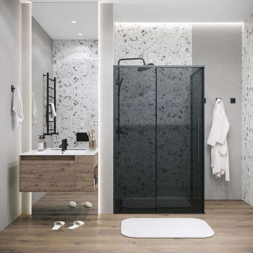 Душевой уголок Grossman Galaxy 100x100 120.K33.01.1010.21.10 профиль Черный матовый стекло тонированное