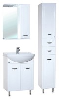 Зеркало со шкафом Bellezza Классик 50 R 4611906001013 с подсветкой Белое МДФ / ЛДСП, стекло