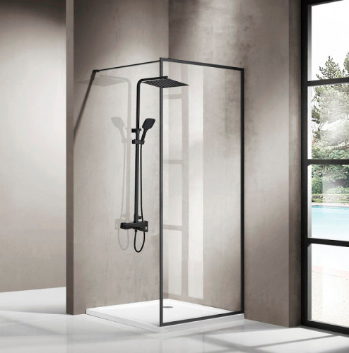 Душевая система ALMAes Tena TVZ-1825 Черная матовая латунь на стену