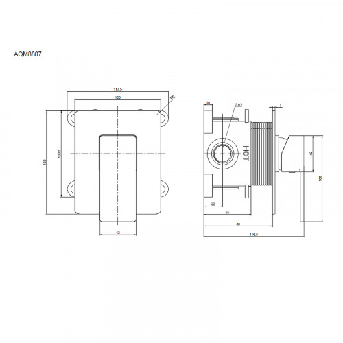 Смеситель для душа AQUAme Savona AQM8807MB цвет Черный матовый