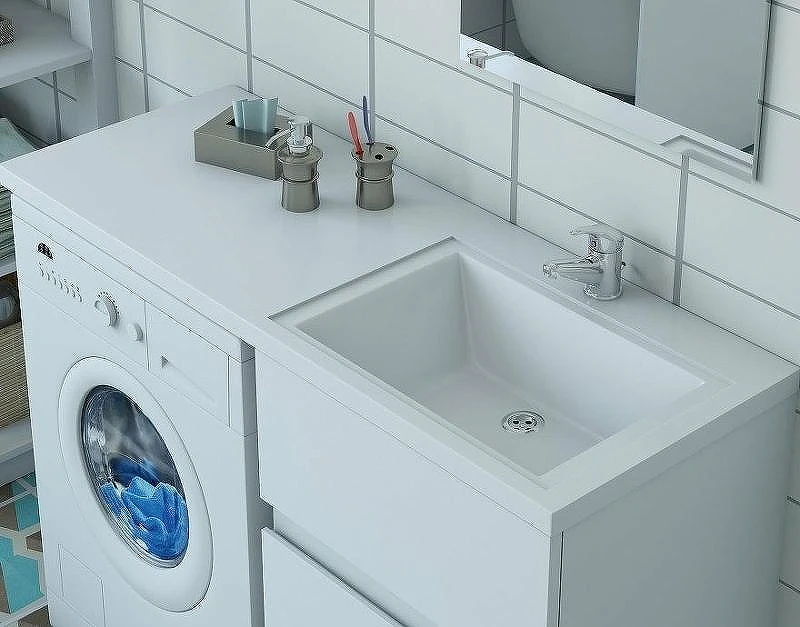 Раковина Style Line Эстет Даллас 150 R СС-00002301 с местом под стиральную машину Белая