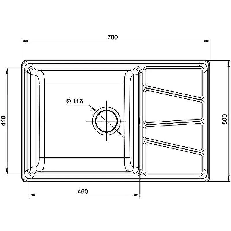 Кухонная мойка GranFest Vertex GF-V-780L Песочная