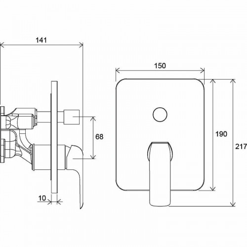 Смеситель для душа Ravak Flat FL 065.00 X070123 Хром латунь встраиваемый