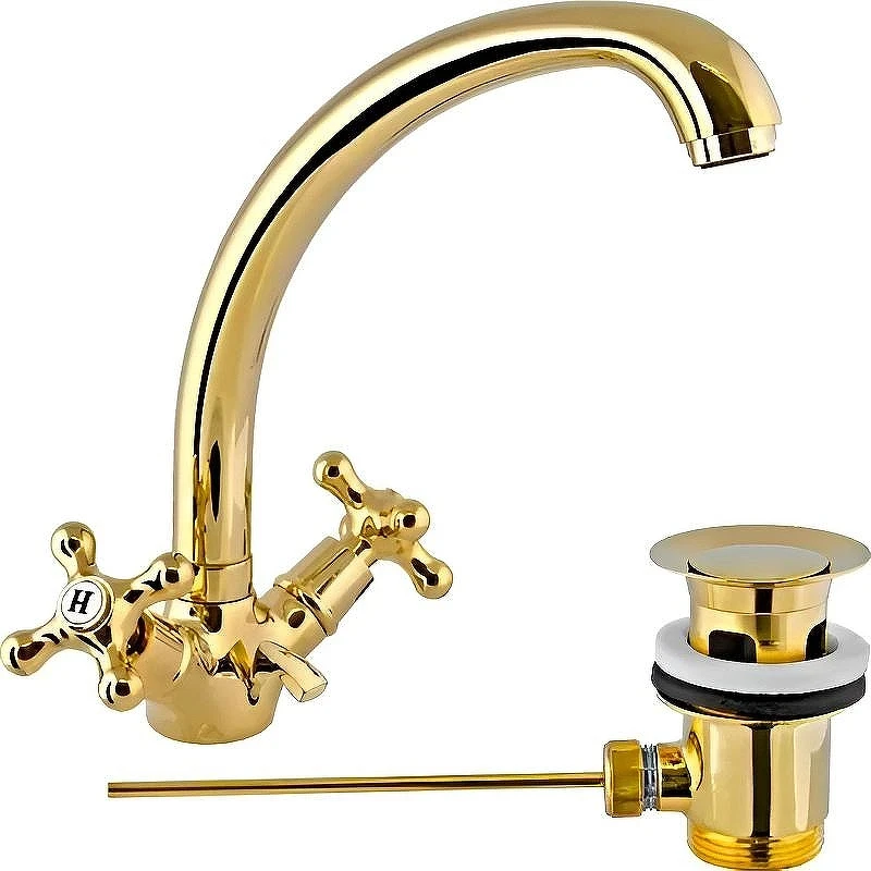 Смеситель для раковины Remer Liberty 13GLIDO Золото