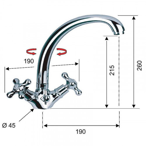 Смеситель для раковины Remer Liberty 13GLIDO Золото