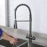 Смеситель для кухни Gappo G4398-69 Оружейная сталь латунь