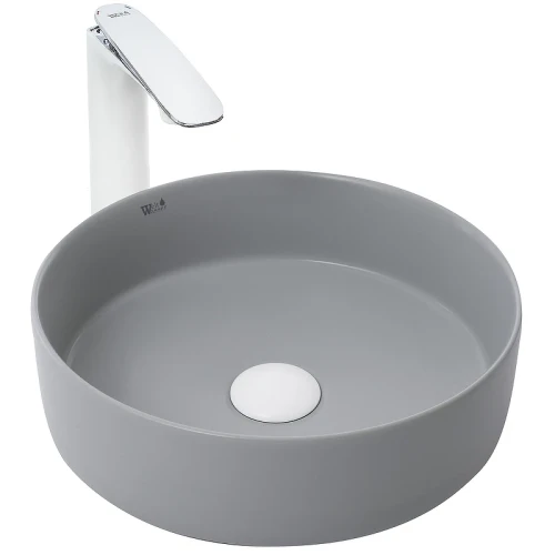 Раковина-чаша WeltWasser Elbach 3134 MFG 35 10000004513 Светло-серая матовая фаянс накладная