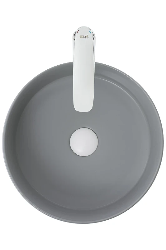 Раковина-чаша WeltWasser Elbach 3134 MFG 35 10000004513 Светло-серая матовая фаянс накладная