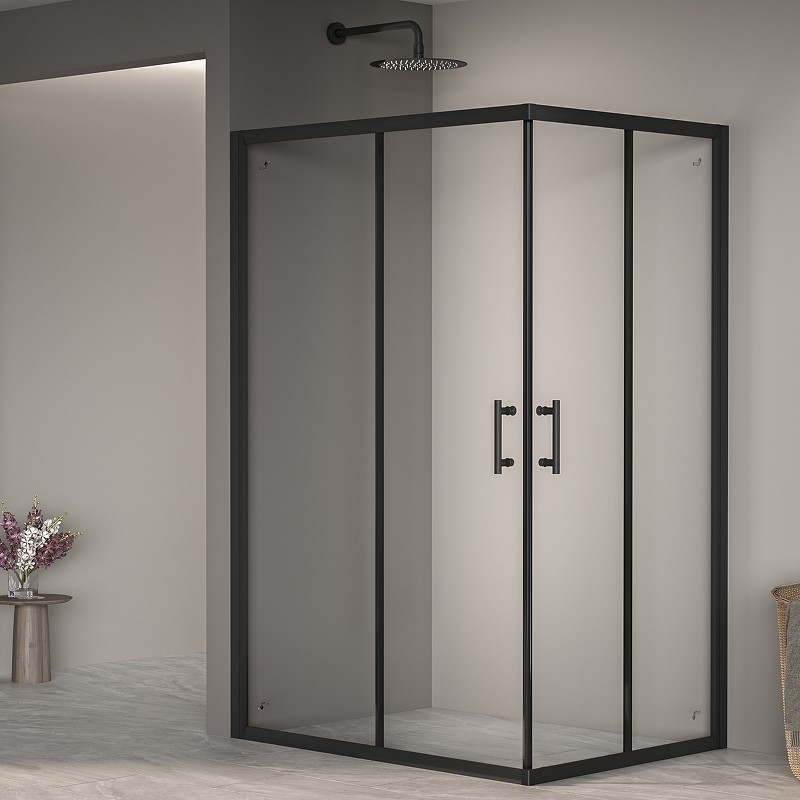 Душевой уголок RGW Passage PA-146B 90x70 020814679-14 профиль Черный стекло прозрачное