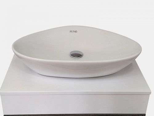 Раковина-чаша Runo Trezo 60 00-00001360 Белая фарфор накладная