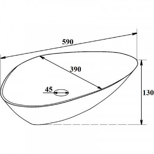 Раковина-чаша Runo Trezo 60 00-00001360 Белая фарфор накладная
