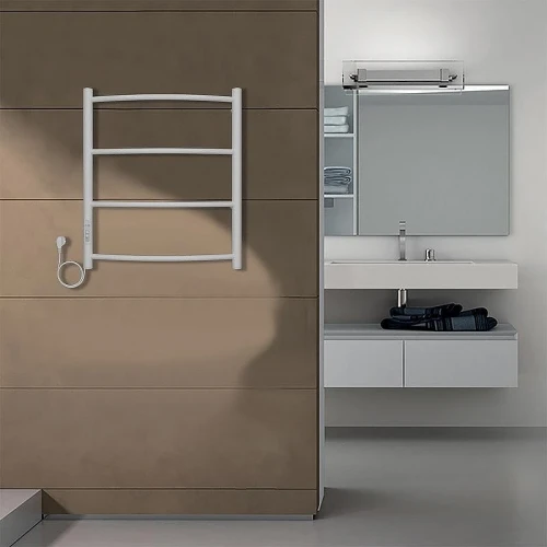 Электрический полотенцесушитель Azario Verona 500x600 П4 AZ04756W диммер слева Белый