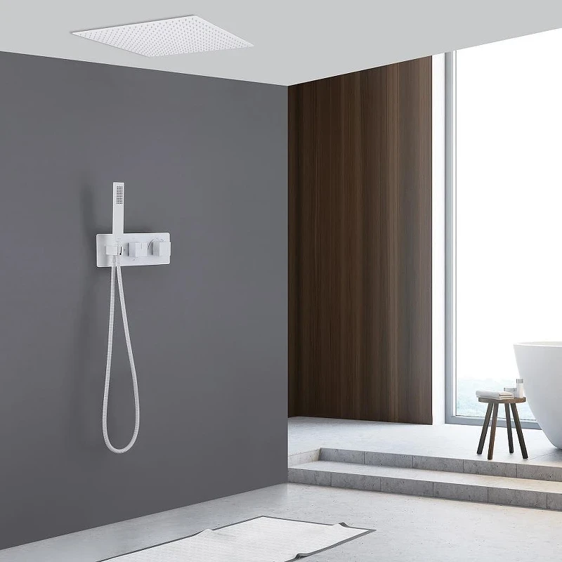Душевая система Abber Daheim AF8255W c термостатом цвет Белая матовая