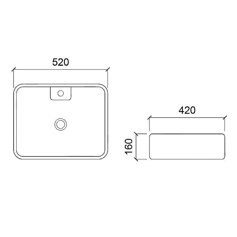 Раковина WesnaArt Kubus 52 3011-KUB13 Белая