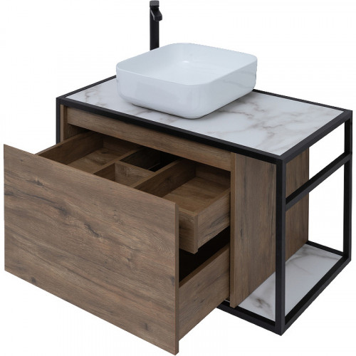 Тумба под раковину Aquanet Nova Lite Loft 90L 261660 подвесная Дуб рустикальный МДФ / ЛДСП
