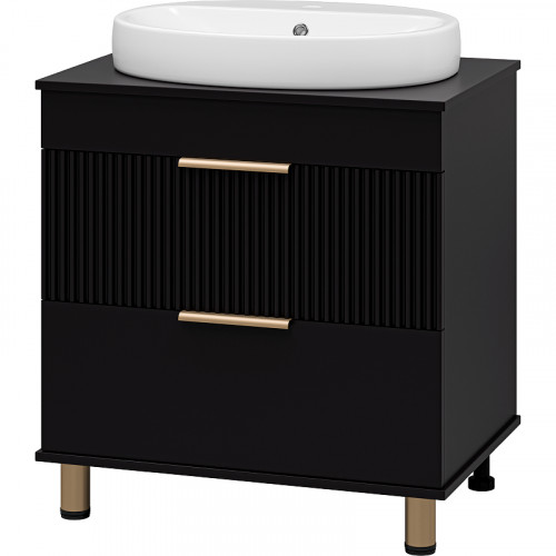 Тумба с раковиной Brevita Enfida 70 УТ000015616 Черная матовая МДФ / ЛДСП
