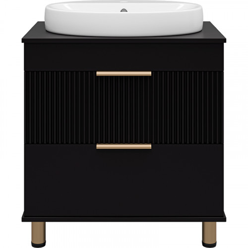 Тумба с раковиной Brevita Enfida 70 УТ000015616 Черная матовая МДФ / ЛДСП