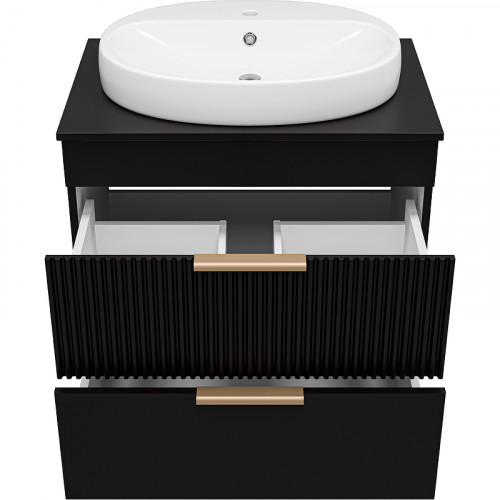 Тумба с раковиной Brevita Enfida 70 УТ000015616 Черная матовая МДФ / ЛДСП