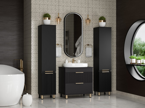 Тумба с раковиной Brevita Enfida 70 УТ000015616 Черная матовая МДФ / ЛДСП