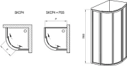 Душевой уголок Ravak Supernova SKCP4-80 80x80 3114OU0211 профиль Сатин витраж пластик Pearl