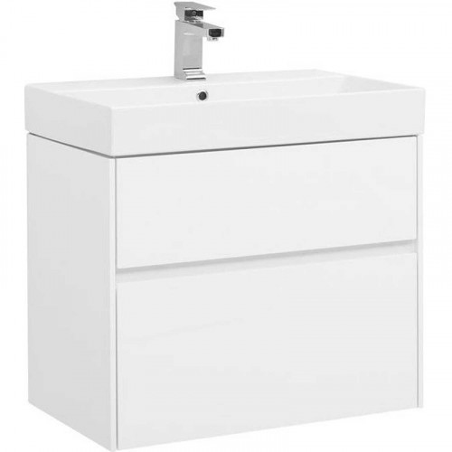 Тумба с раковиной Aquanet Бруклин 70 212597 подвесная Белая МДФ / ЛДСП