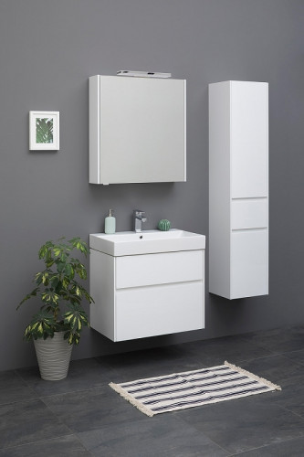 Тумба с раковиной Aquanet Бруклин 70 212597 подвесная Белая МДФ / ЛДСП