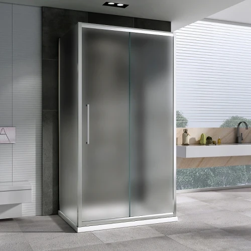 Душевой уголок Abber Schwarzer Diamant 130x60 AG30130MH-S60M-S60M профиль Хром стекло матовое