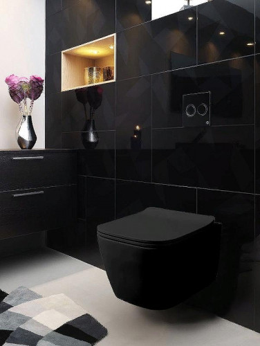 Унитаз Azario Boca AZ-2002-MB подвесной Черный матовый с сиденьем Микролифт