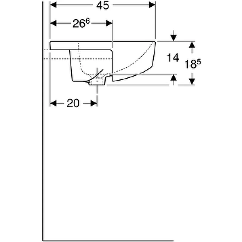 Раковина Geberit VariForm 55 500.681.01.1 Белая фарфор полувстраиваемая