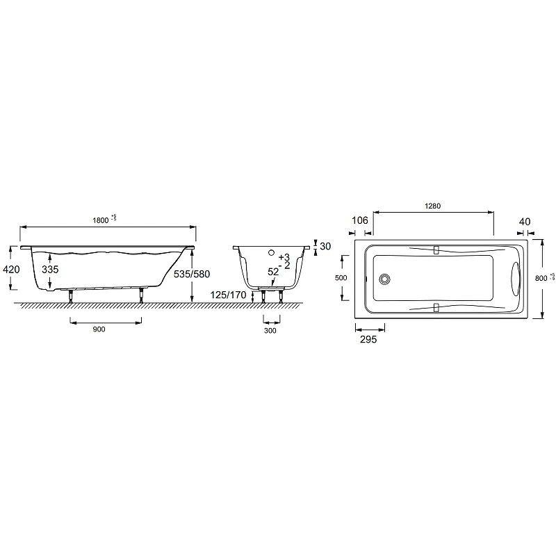 Акриловая ванна Jacob Delafon Odeon Up 180x80 E6048RU-00 без гидромассажа
