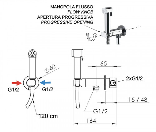 Гигиенический душ со смесителем Remer X Style N64WBO цвет Белый матовый