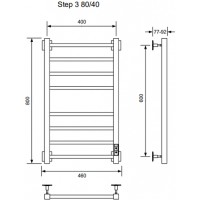Электрический полотенцесушитель Ника Step-1 80/40 U Хром нержавеющая сталь