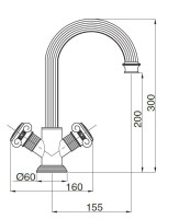 Смеситель для раковины Cezares Olimp OLIMP-LS2-02-O Бронза латунь
