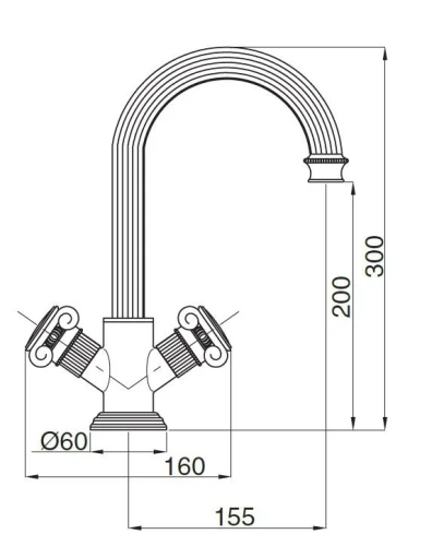 Смеситель для раковины Cezares Olimp OLIMP-LS2-02-O Бронза латунь