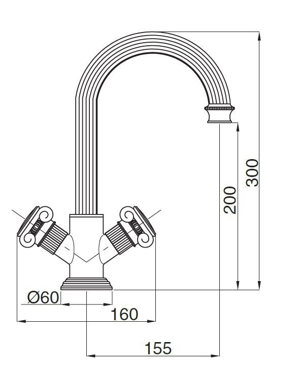 Смеситель для раковины Cezares Olimp OLIMP-LS2-02-O Бронза латунь