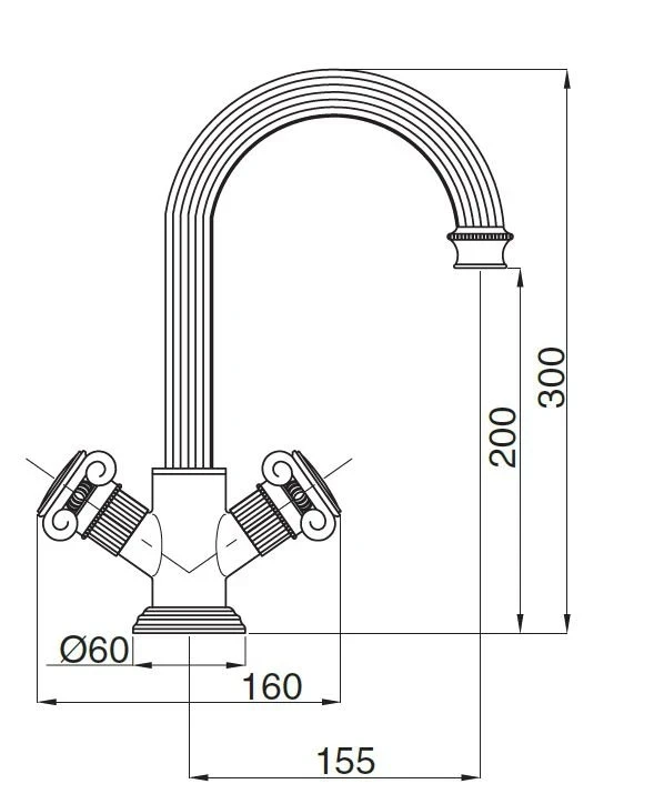 Смеситель для раковины Cezares Olimp OLIMP-LS2-02-O Бронза латунь
