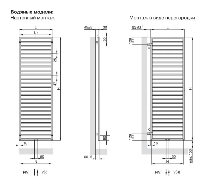 Водяной полотенцесушитель Zehnder Quaro QA-140-030 Белый