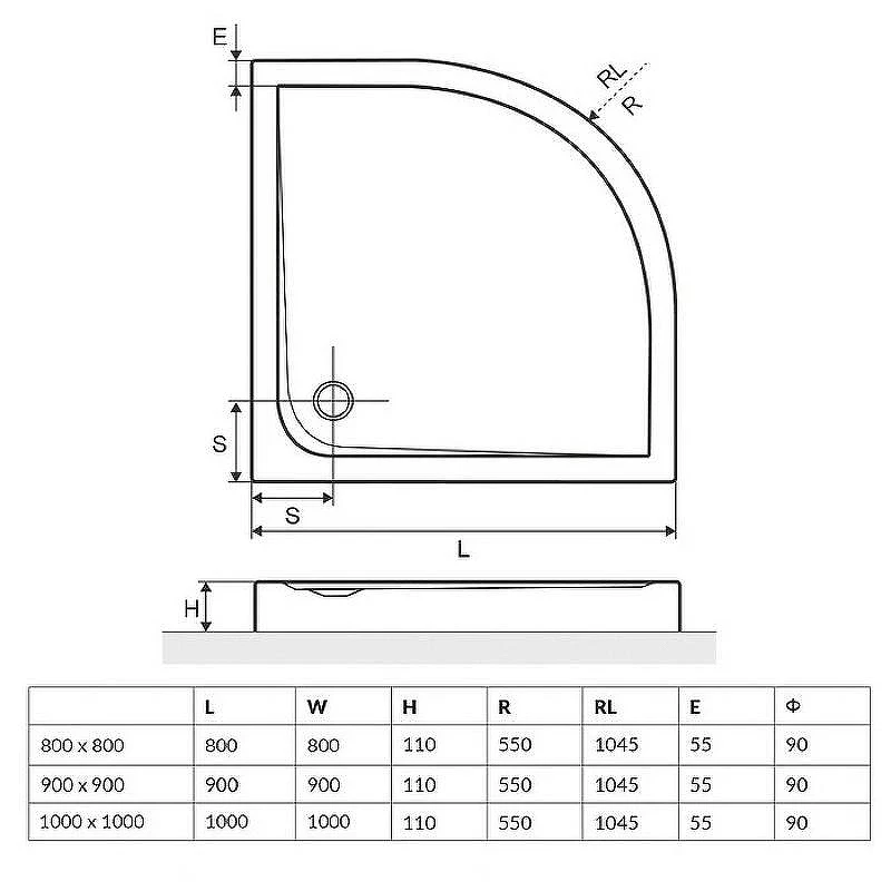 Акриловый поддон для душа Excellent Sense Compact 80x80 BREX.SEN08WHC Белый