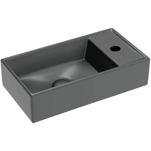 Раковина Ceramicanova Element 41 L CN6051LMDH Темный антрацит матовый фарфор подвесная