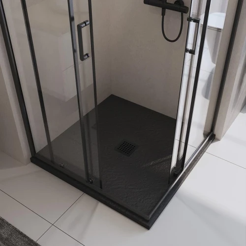 Душевой поддон из искусственного камня BelBagno Uno 90x90 TRAY-MR-UNO-A-90-35-NERO-NO Черный матовый