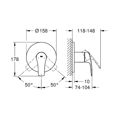 Смеситель для душа Grohe Eurosmart 24042003 Хром латунь встраиваемый