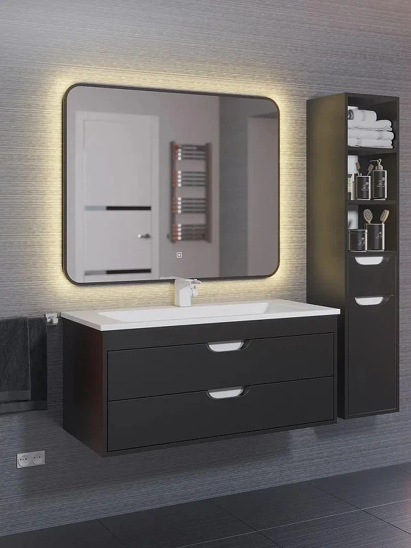 Зеркало Uperwood Modul 65 3049345675 с подсветкой цвет Черный с сенсорным выключателем и подогревом