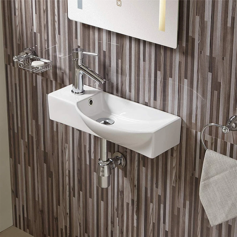 Раковина WeltWasser Aisbach 7945 GL-WT L 45 10000008690 Белая глянцевая